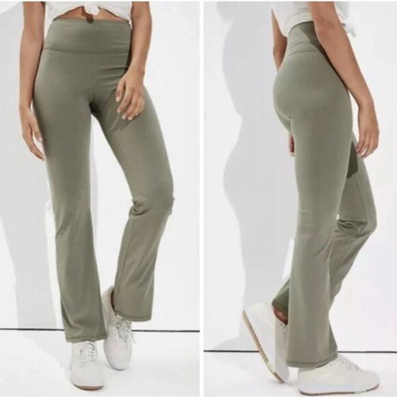 New AMERICAN EAGLE The Everything Flare Pant Legging In Olive Green SZ XXL - Picture 1 of 16